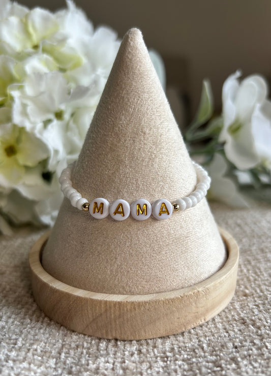Personalised White Bead Bracelet