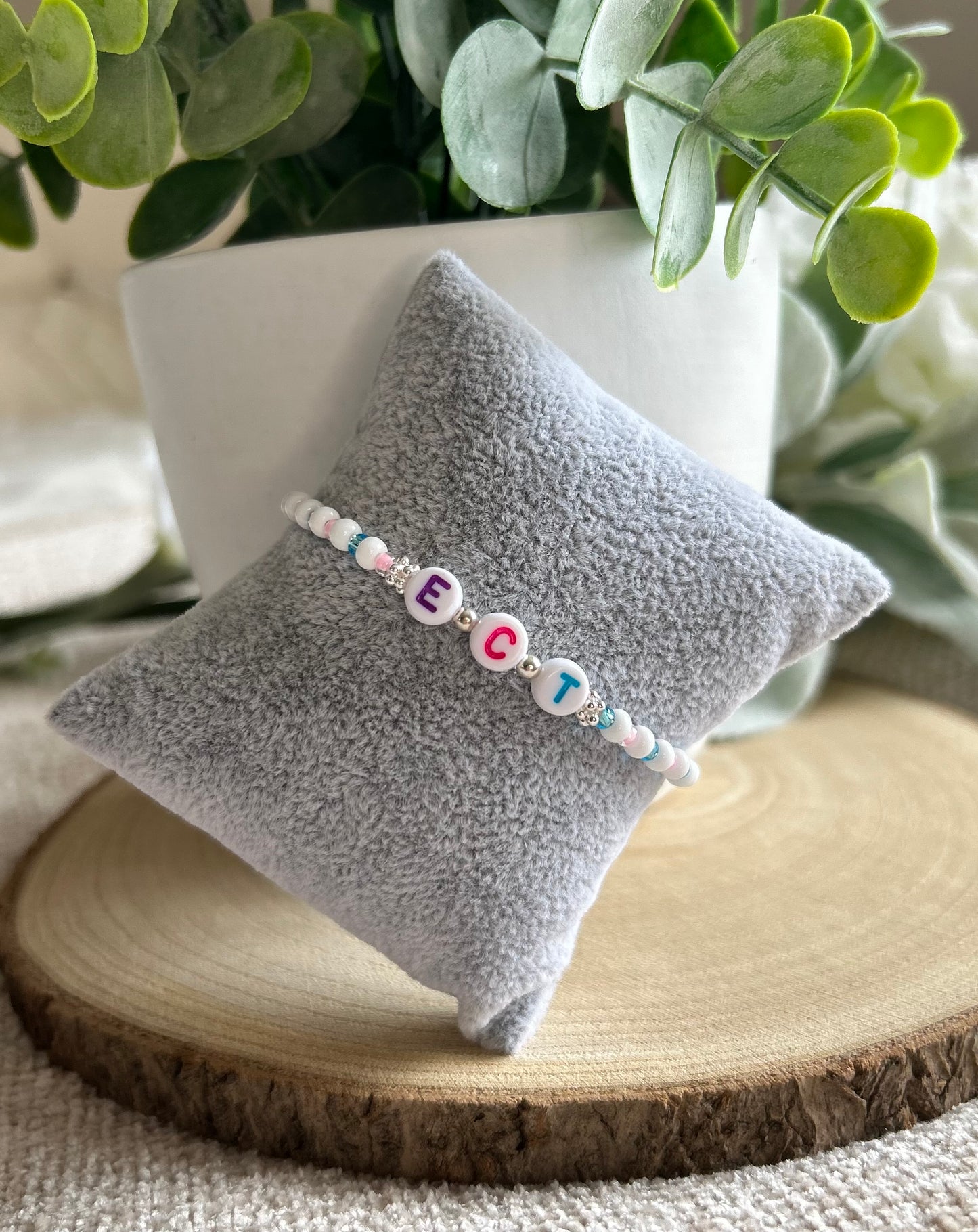 'Little Loves' Personalised White Bead Bracelet
