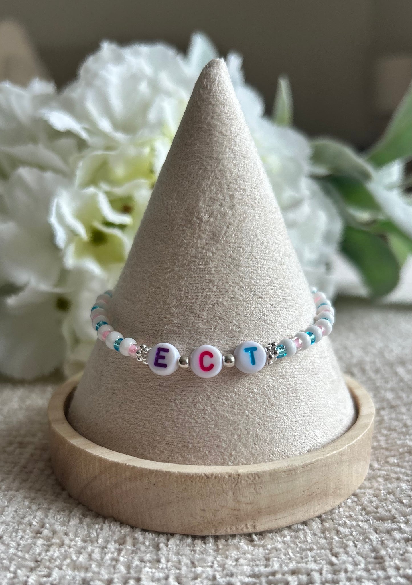 'Little Loves' Personalised White Bead Bracelet